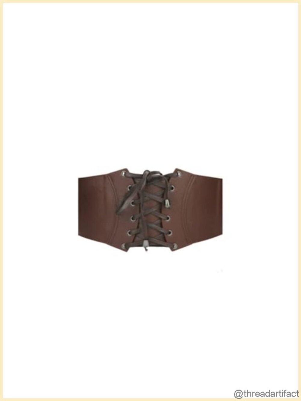 Elastic Obi Waist Belt Vintage PU Leather Lace-up Corset Style